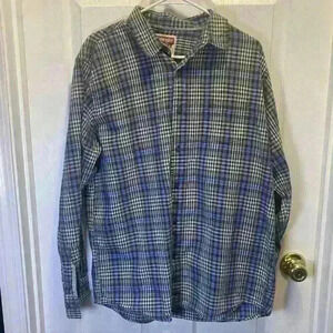 Wrangler Button Up Long Sleeve Shirt Men's Size large 100% Cotton Rn 130273